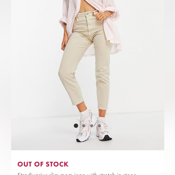 stradivarius Denim - Stradivarius slim mom jeans with stretch in stone